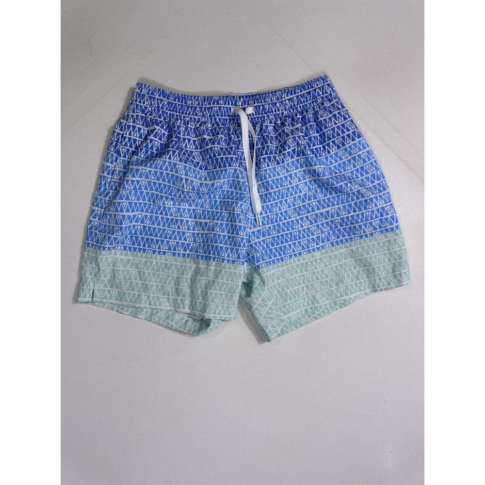 Chubbies Swim Trunks Shorts Men's Small 5.5" Inseam Lined Blue Geometric Coastal